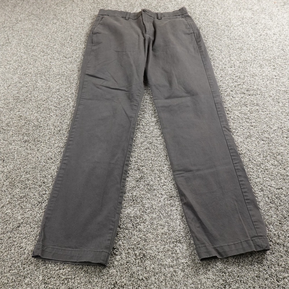 Gap Pants Mens 32X32 Gray‎ Chino Trouser Flat Front Straight Stretch Office Work